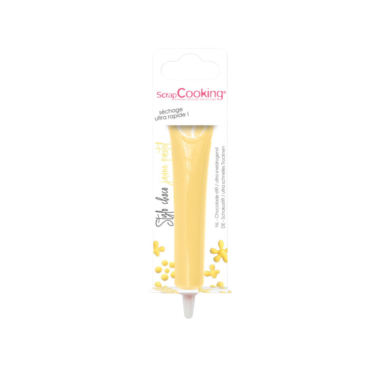 Stylo chocolat jaune ScrapCooking à séchage rapide pour décoration pâtisserie