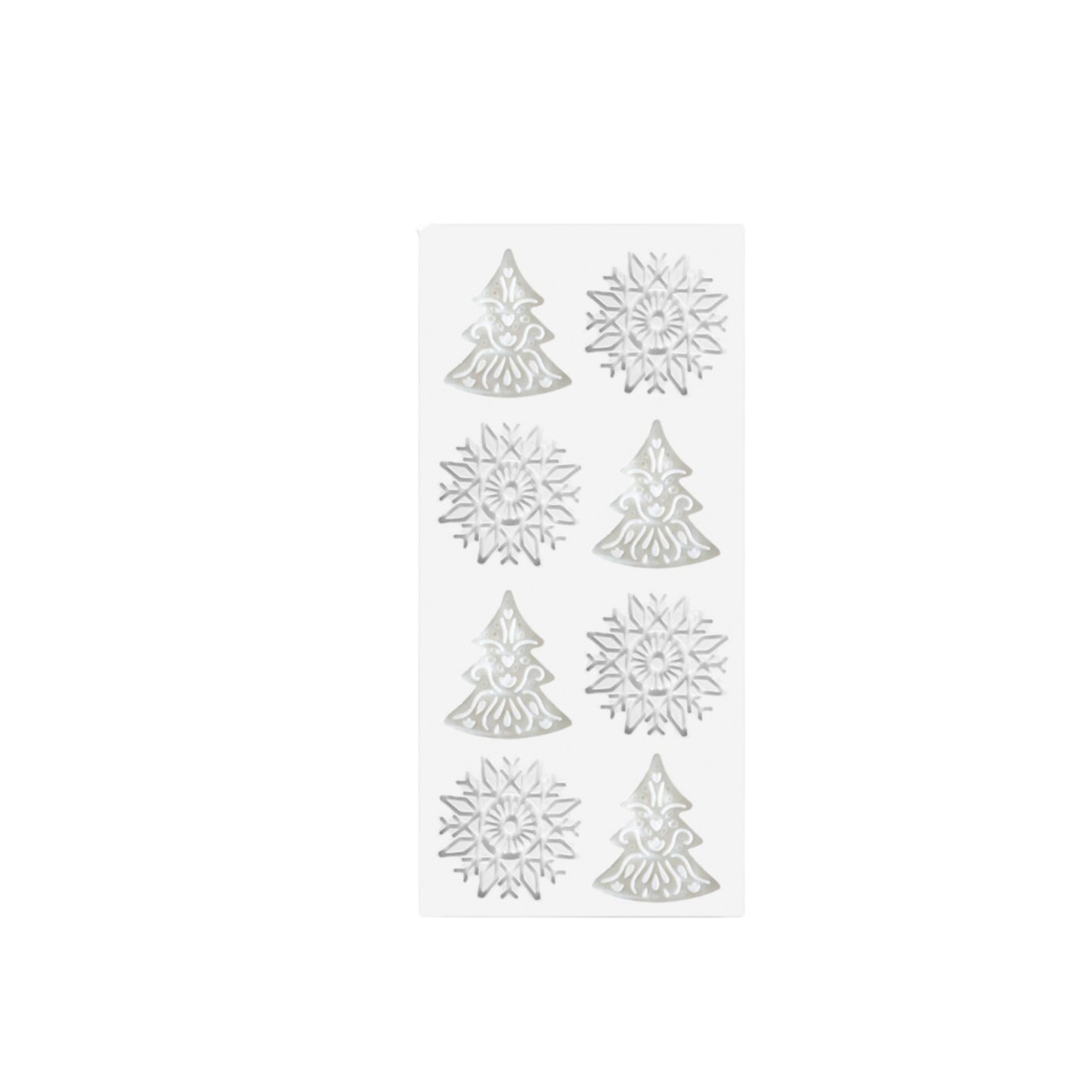 Tapis en silicone à empreintes sapins et flocons pour réaliser des décors de pâtisserie de Noël