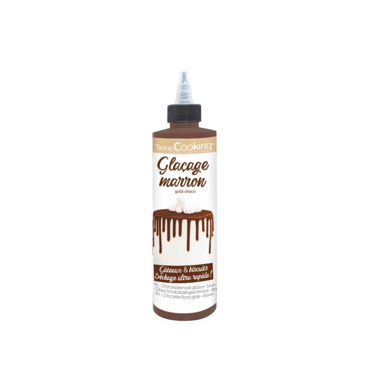 Glaçage marron goût chocolat ScrapCooking pour gâteaux et biscuits