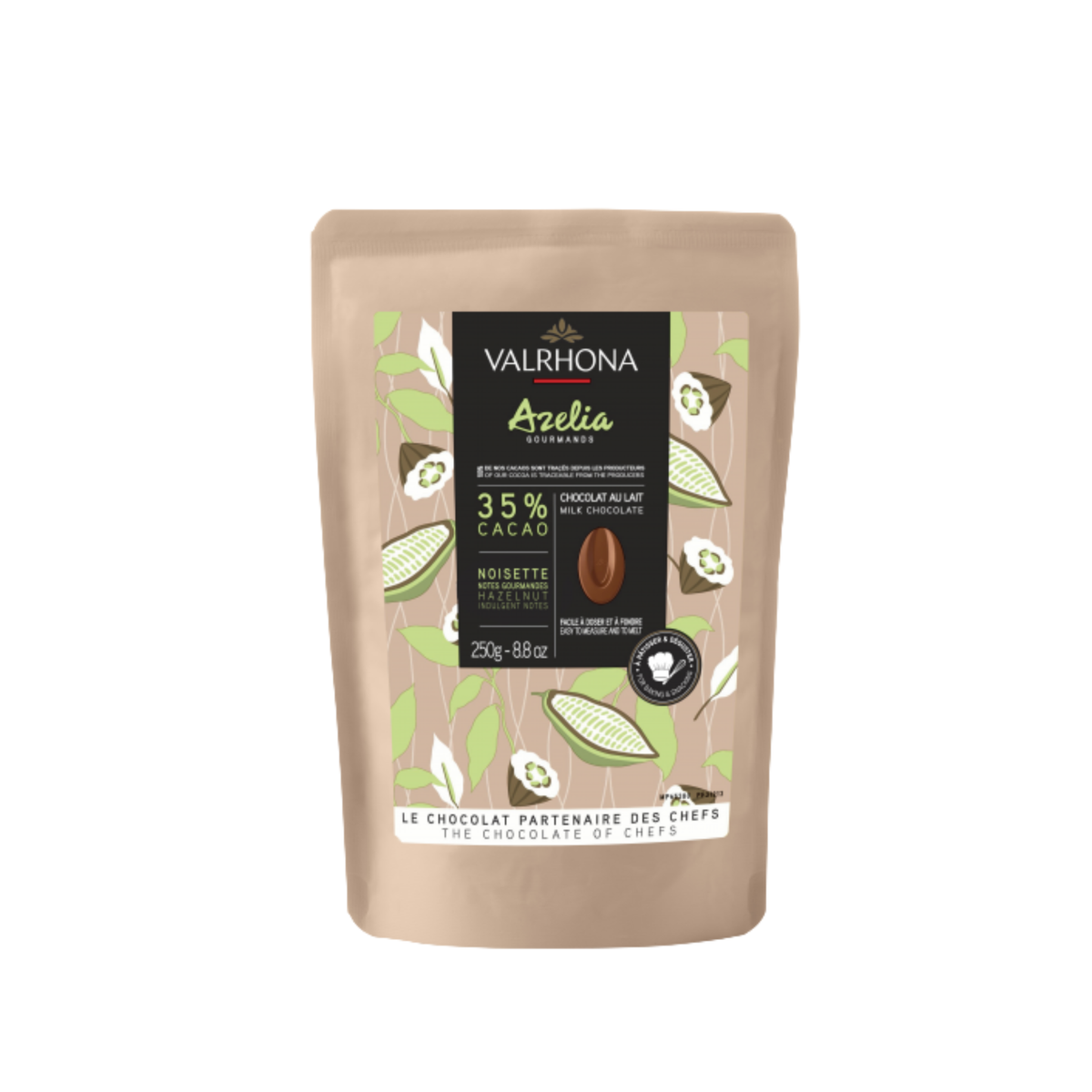 Chocolat au lait Azélia 35 % noisette Valrhona 250 g

