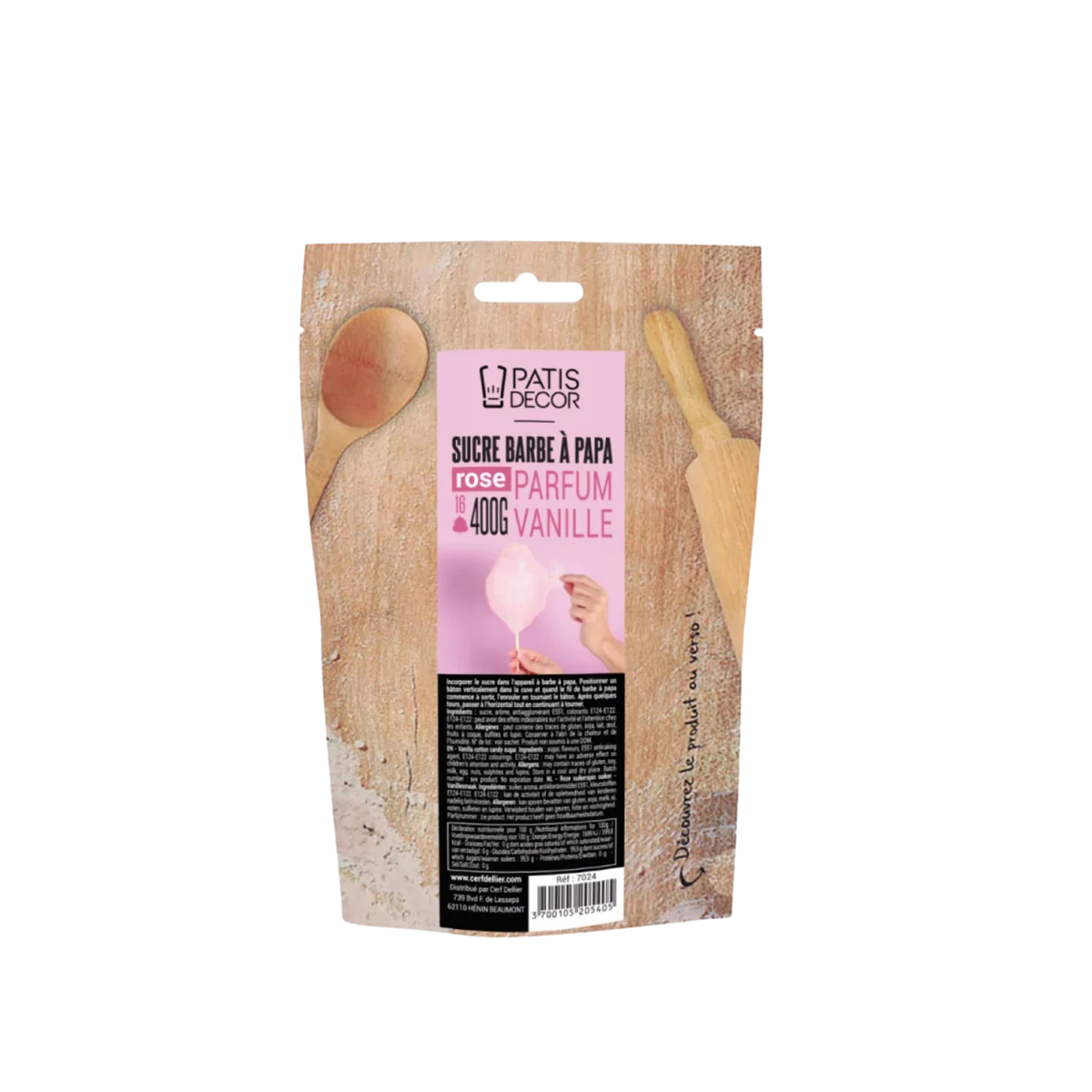 Sucre barbe à papa rose parfum vanille
