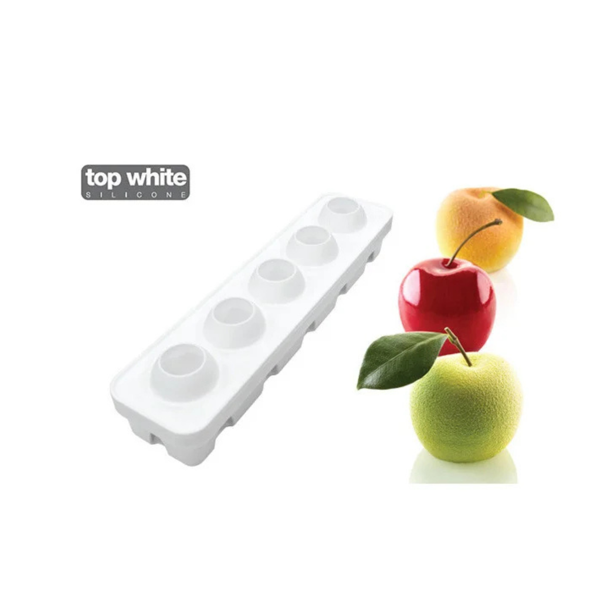 Moule silicone 5 pommes avec entremets en forme de fruits