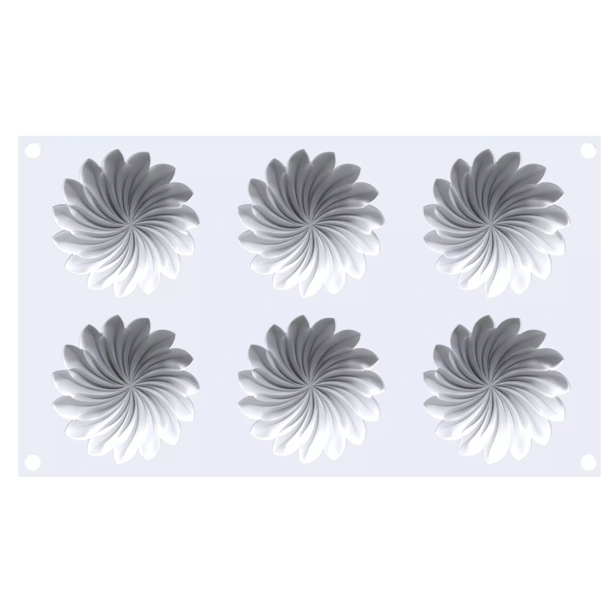 Moule silicone 6 empreintes tourbillon vue de dessus