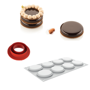 Kit moule en silicone 8 ronds pour entremets individuels