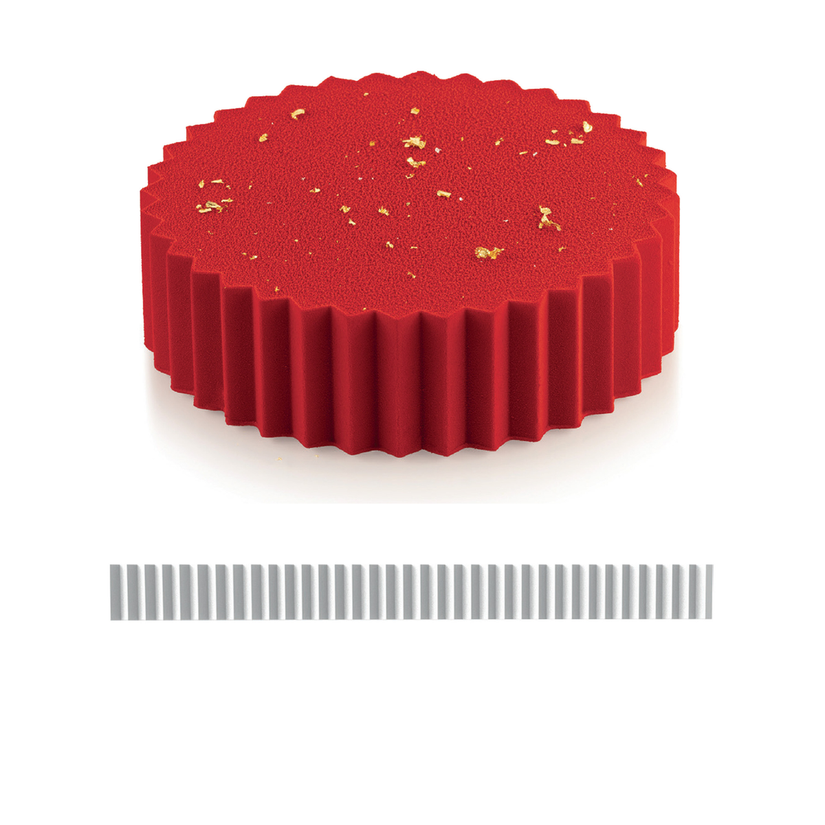Exemple de réalisation – entremets rond avec décor cannelé sur le contour