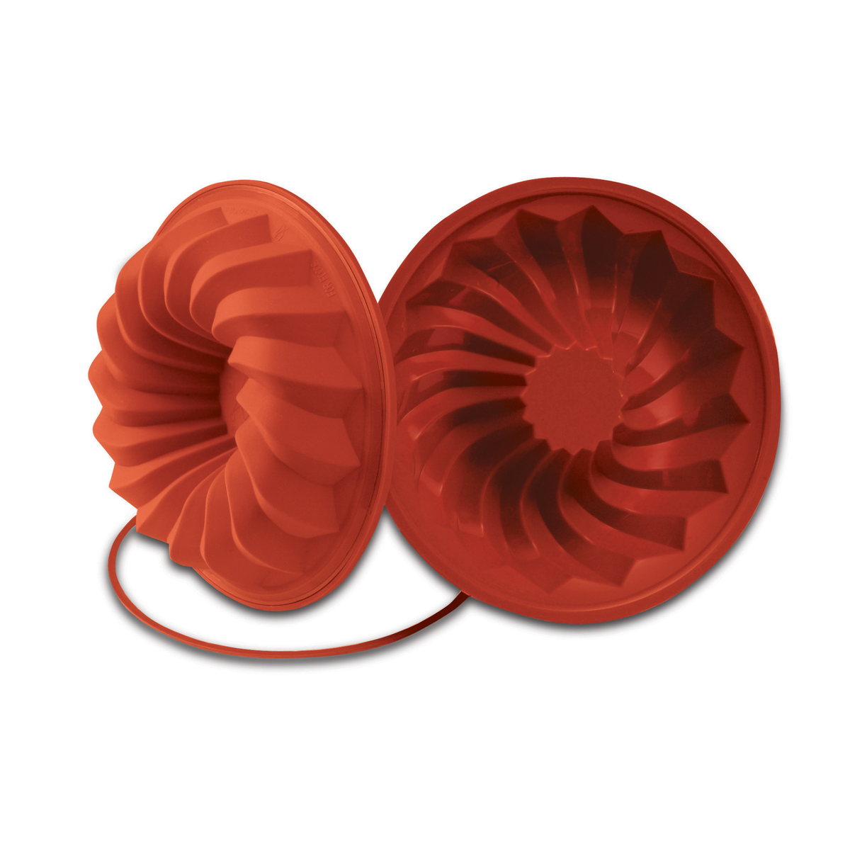 Moule à savarin torsadé en silicone rouge pour gâteau et entremets