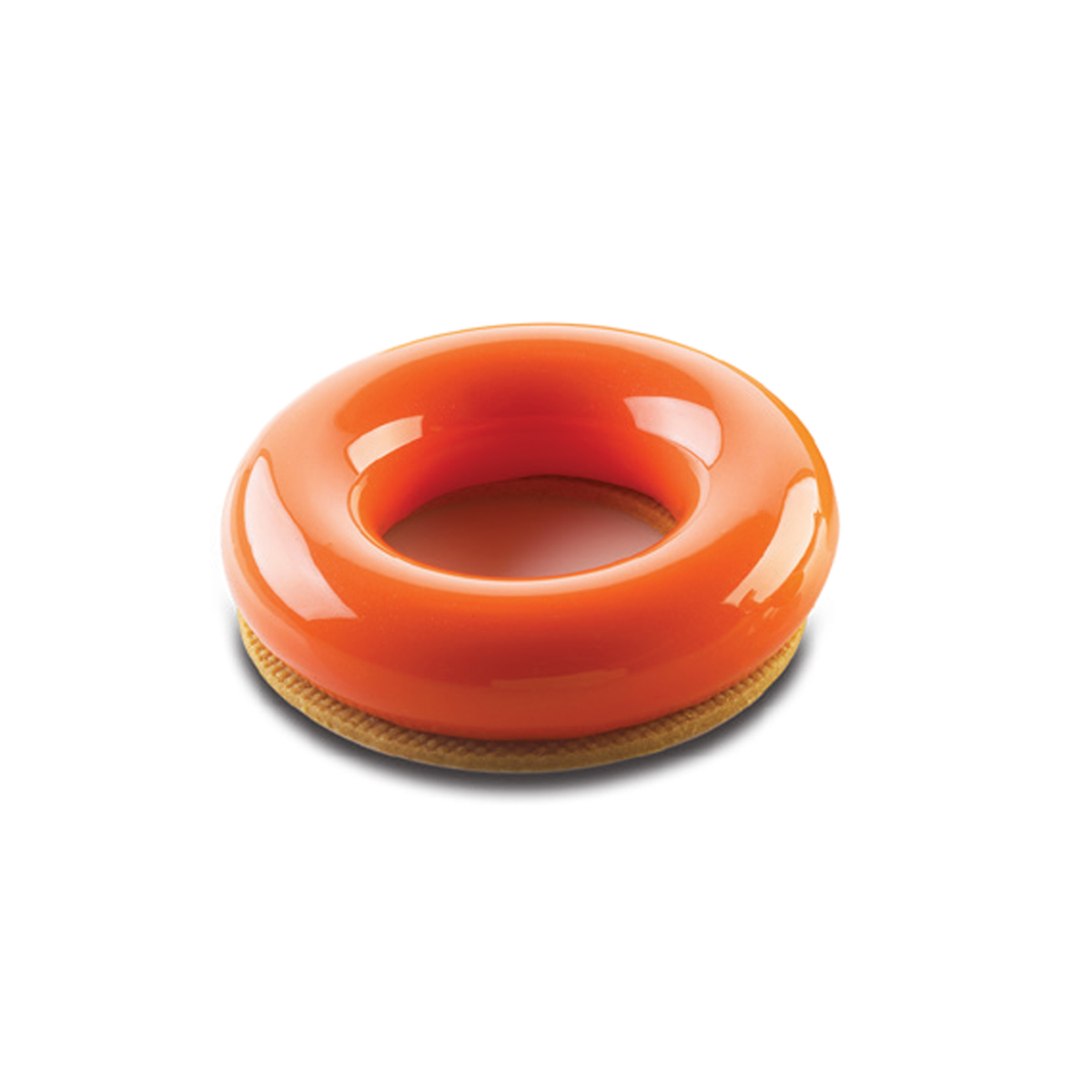 Entremets individuel en forme d’anneau orange brillant