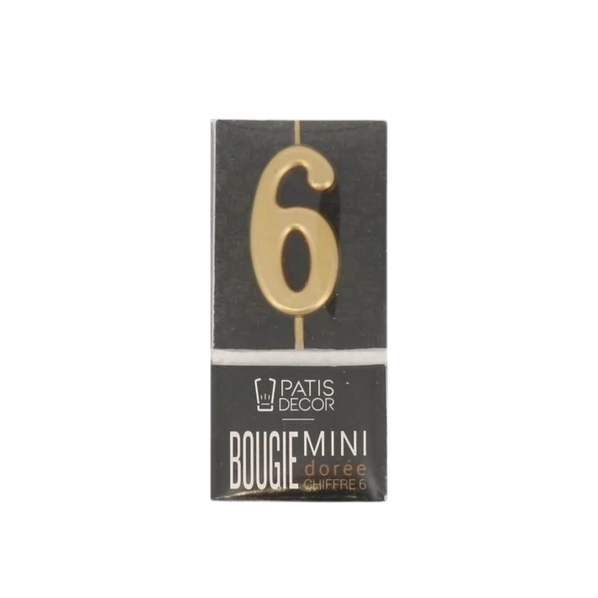 bougie chiffre 6 dorée Patisdecor à planter sur un gâteau d’anniversaire