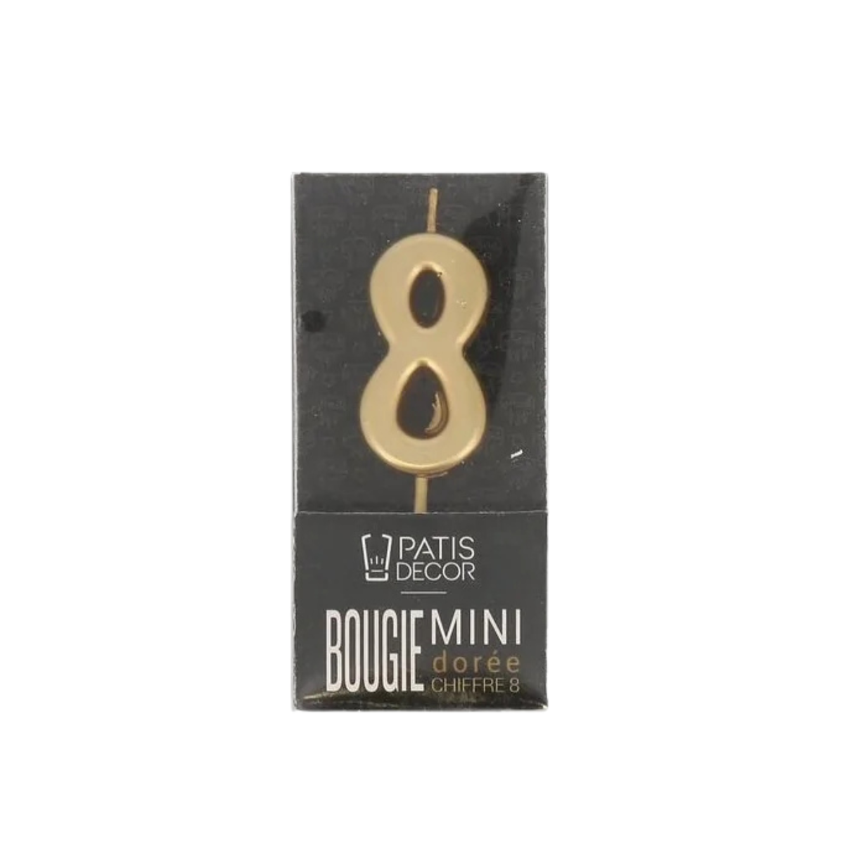 bougie chiffre 8 dorée Patisdecor à planter sur un gâteau d’anniversaire