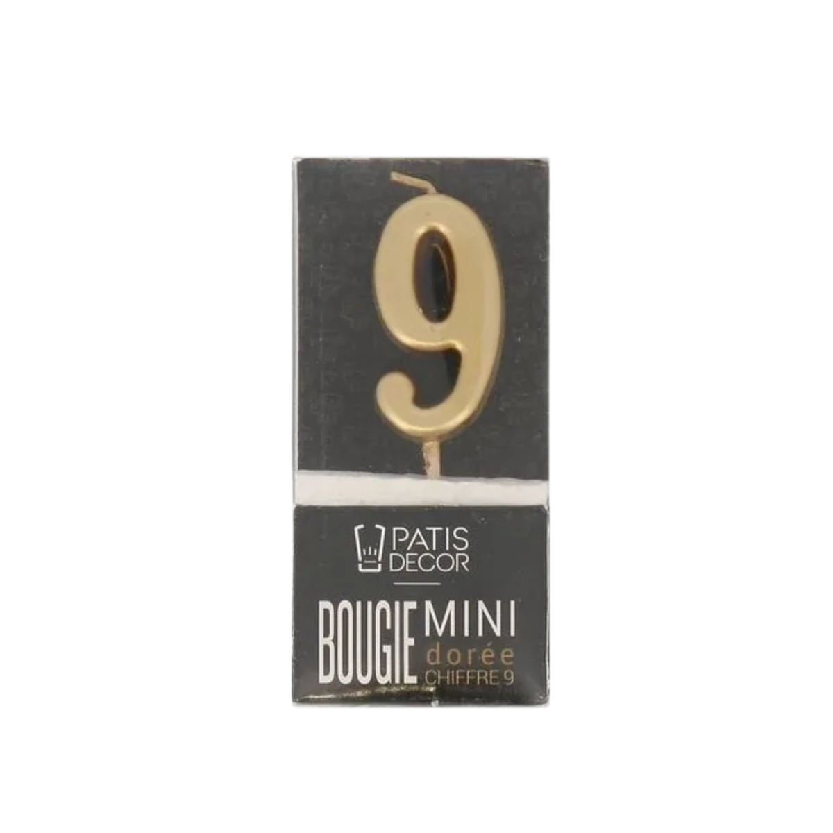 bougie chiffre 9 dorée Patisdecor à planter sur un gâteau d’anniversaire