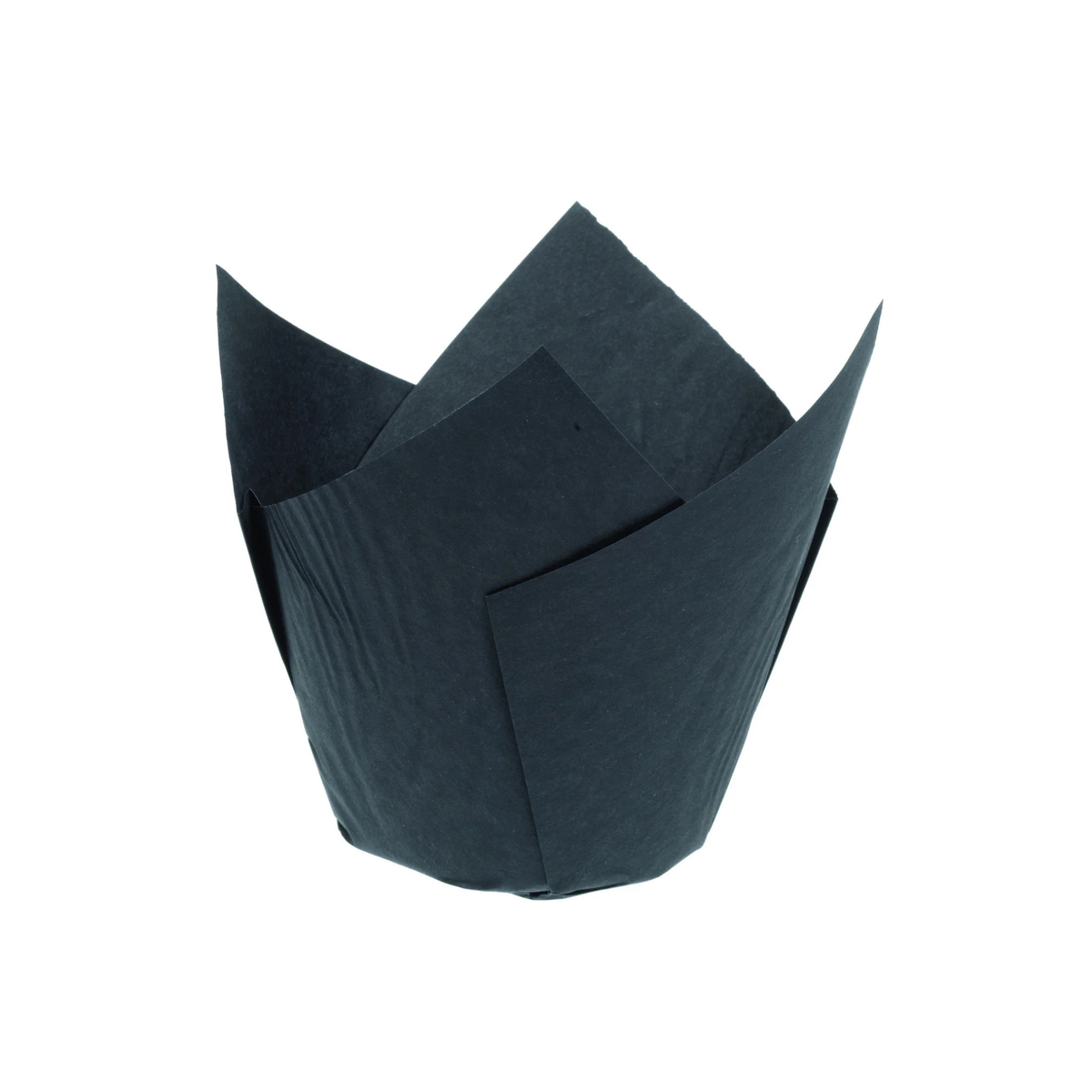 Caissette tulipe noire en papier pour muffin