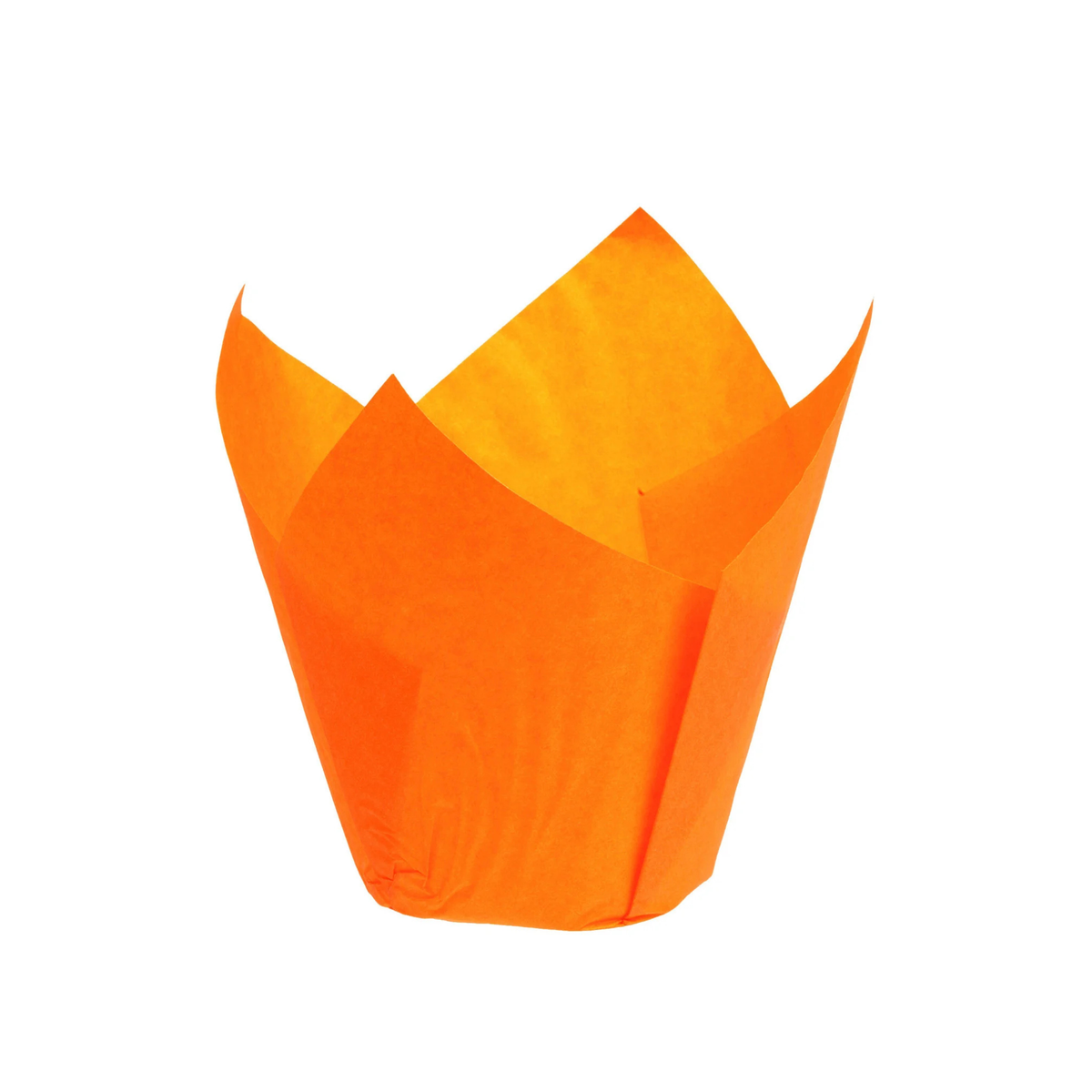 Caissette tulipe orange en papier pour muffin