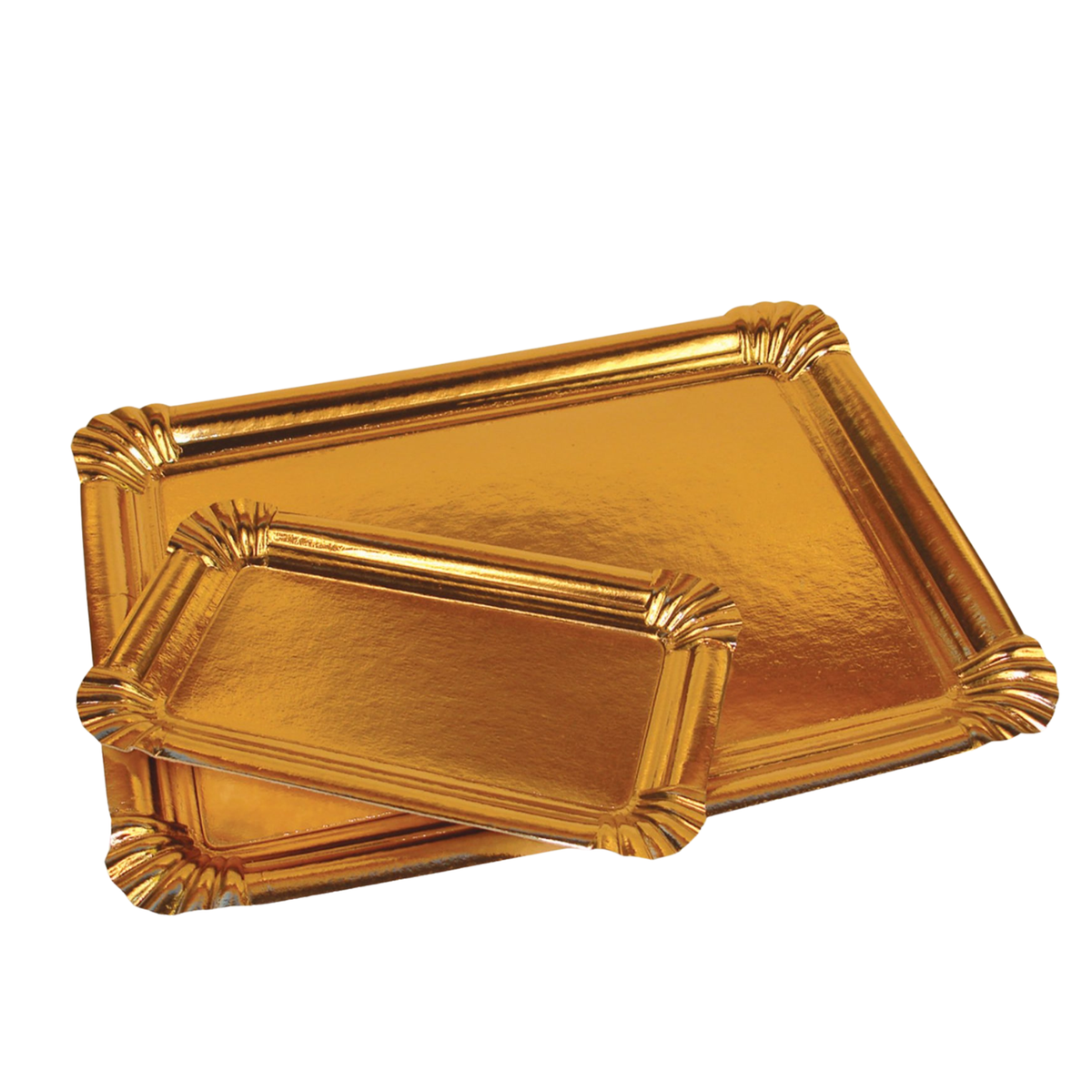 Plateau traiteur rectangulaire doré en carton
