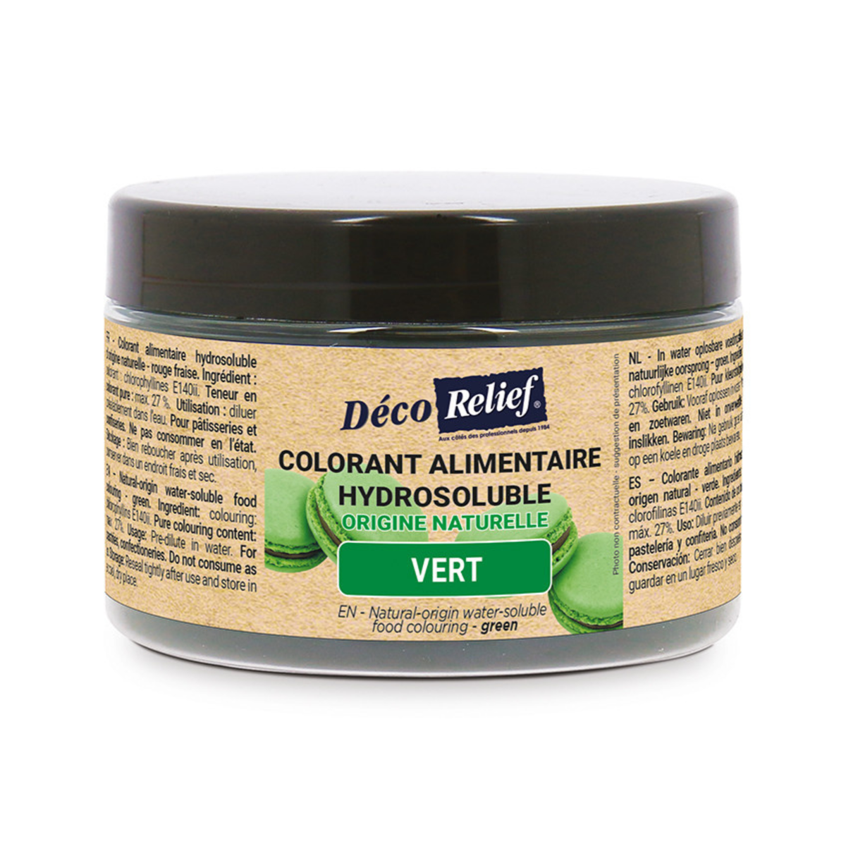 Déco Relief - Colorant Alimentaire Naturel Hydrosoluble en Poudre 50g