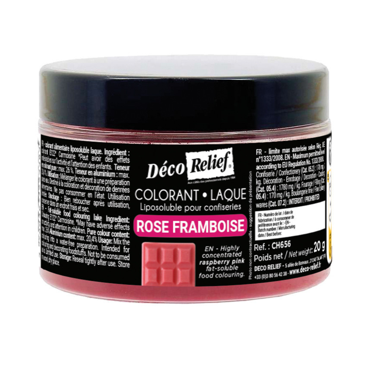 pot de colorant alimentaire Liposoluble Laque en poudre rose framboise