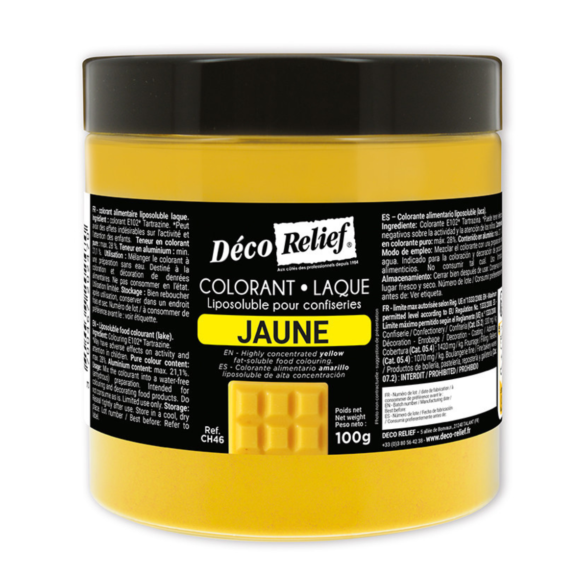 pot de colorant alimentaire Liposoluble Laque en poudre jaune