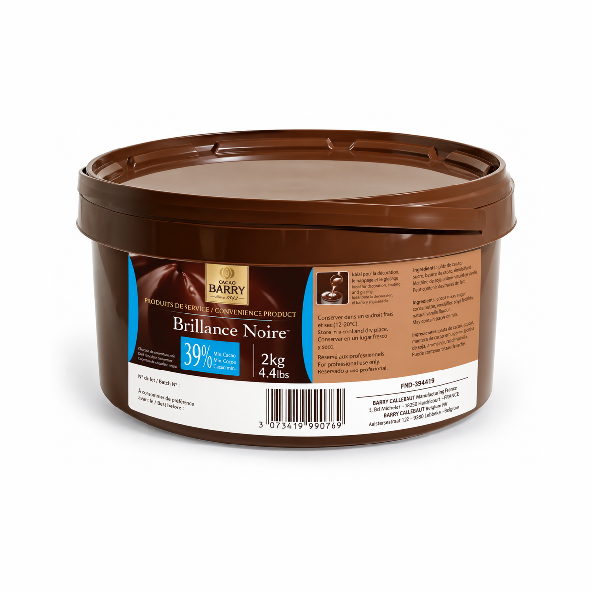 Glaçage Chocolat Brillance Noire 2 kg Cacao Barry 