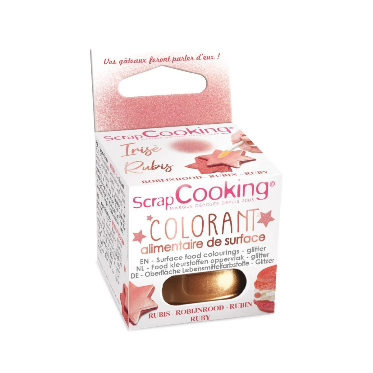 Colorant alimentaire de surface irisé rose doré ScrapCooking
