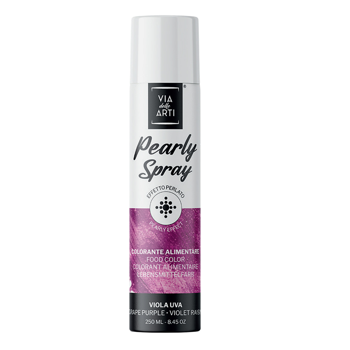 Spray alimentaire effet métallisé violet Via delle Arti 250 ml