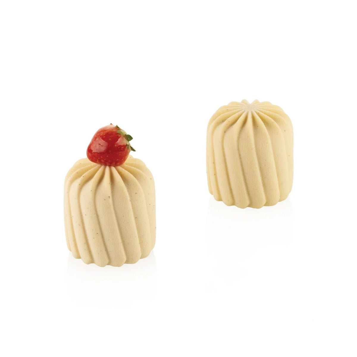 Deux entremets individuels cannelés réalisés avec le moule silicone