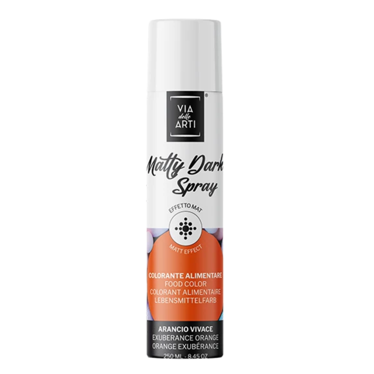 Spray alimentaire effet mat orange Via delle Arti 250 ml