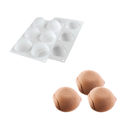 Moule silicone 6 marrons avec entremets finition velours