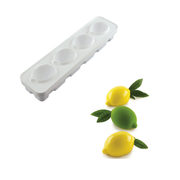 Moule silicone 4 empreintes citron avec entremets en forme de citron