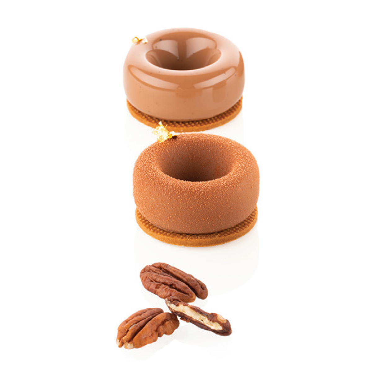 Entremets individuels en forme d’anneau finition brillante et velours