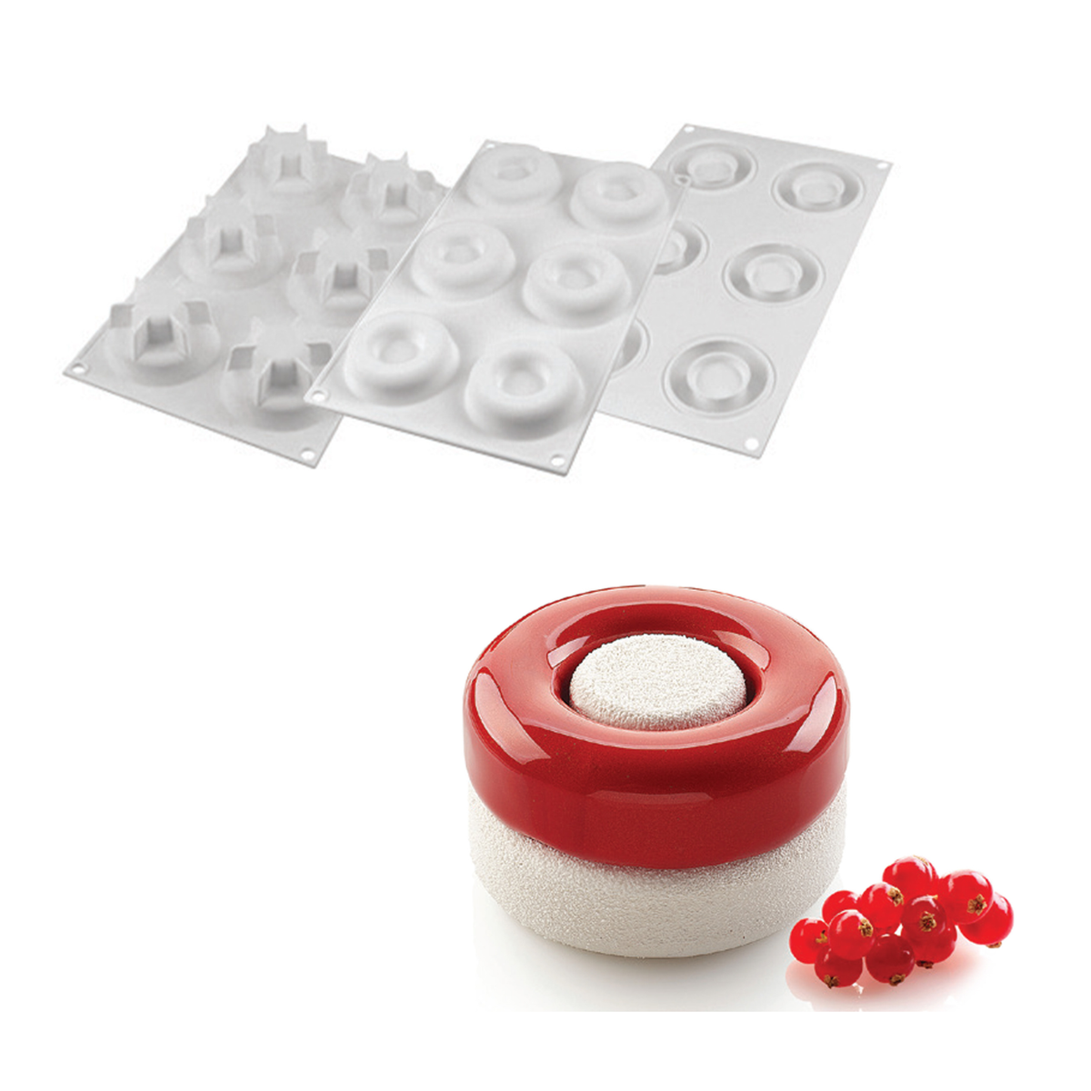 Kit moules silicone Silikomart pour entremets individuels anneaux