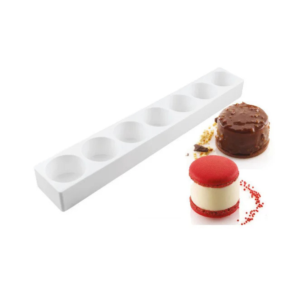 Moule silicone Silikomart avec entremets individuels ronds