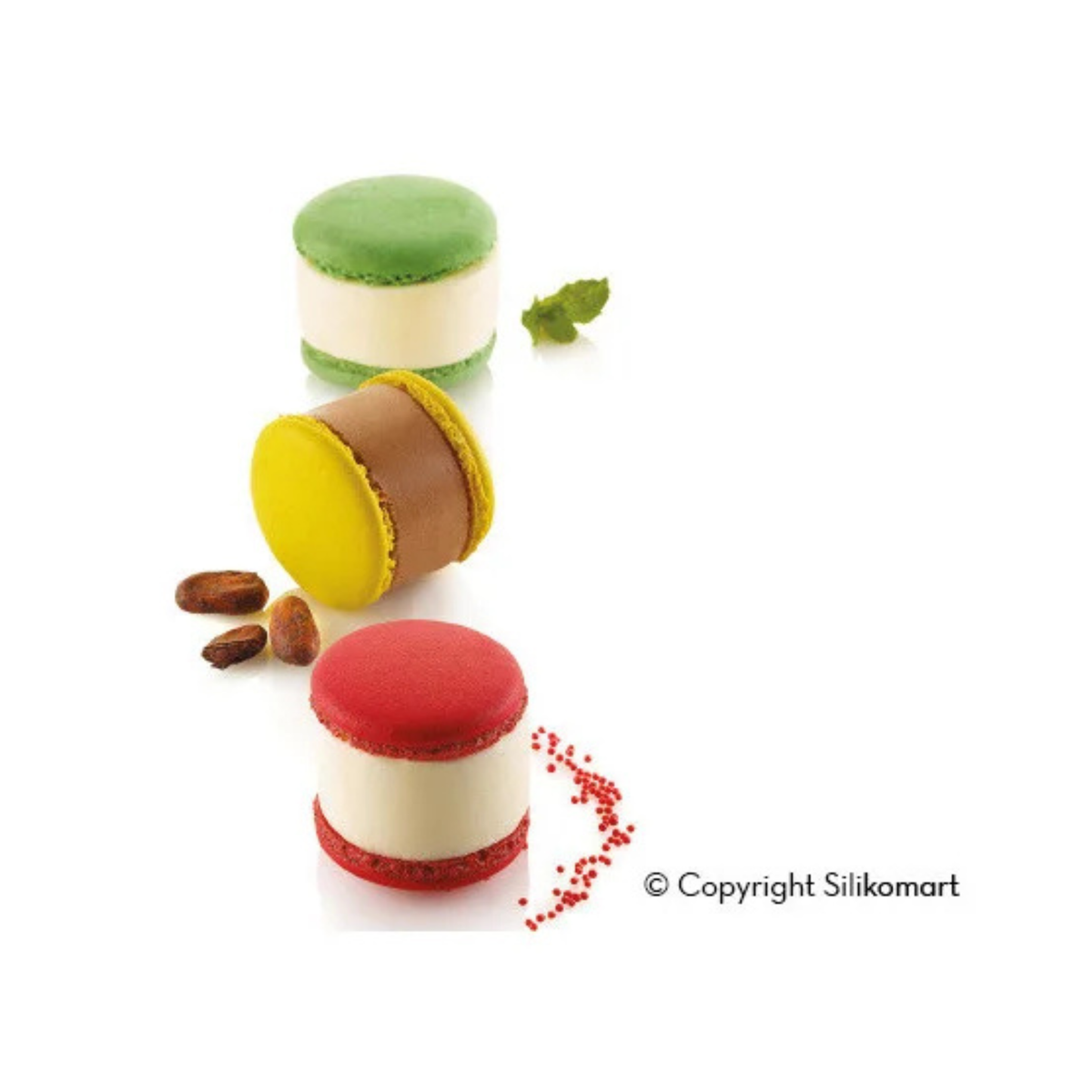 Entremets individuels façon macarons colorés