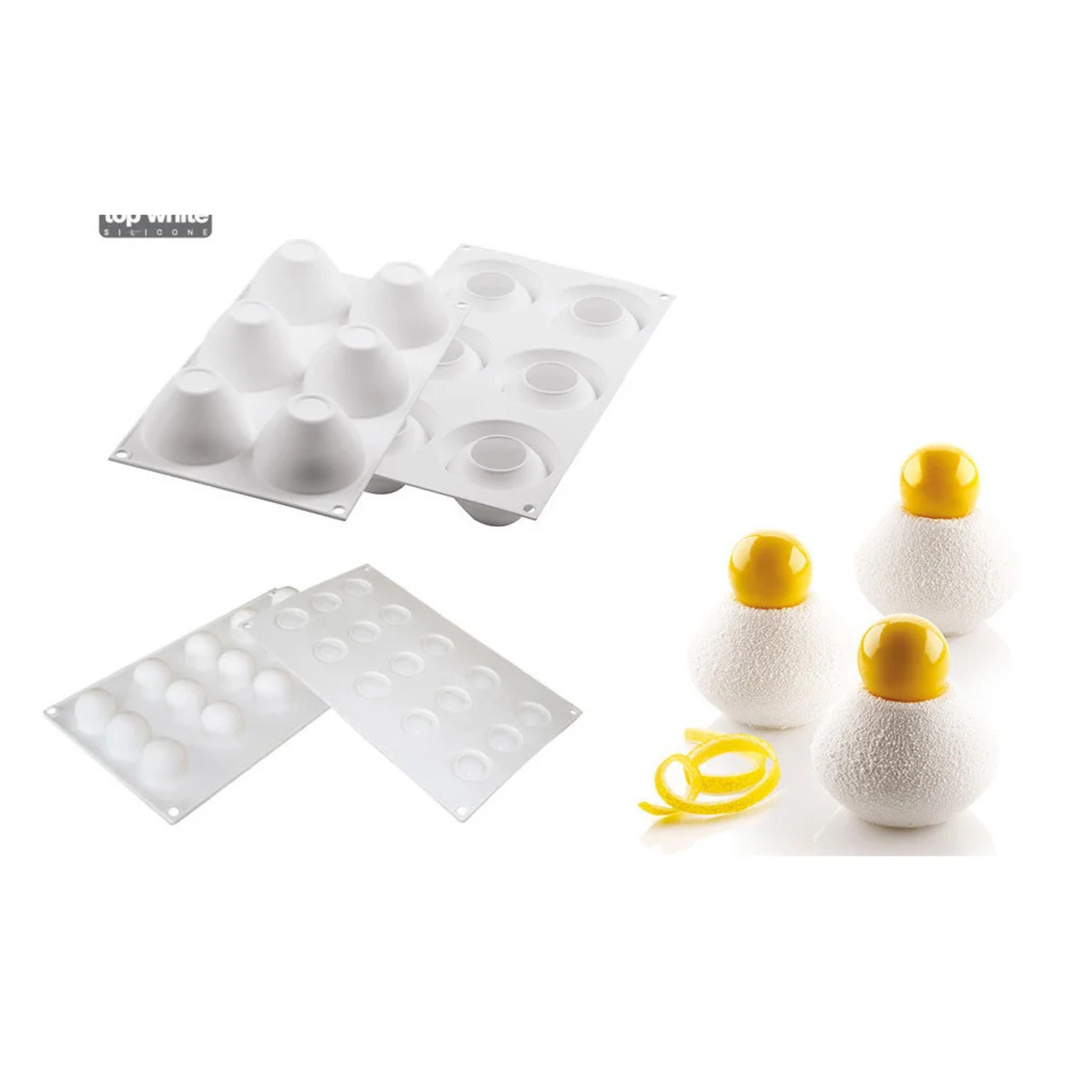 Kit moules silicone 6 entremets individuels avec insert – réalisations pâtissières