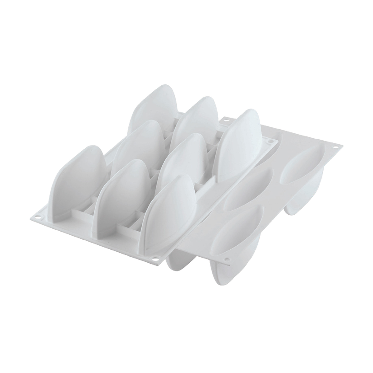 Moule silicone 8 formes ovales vue des empreintes