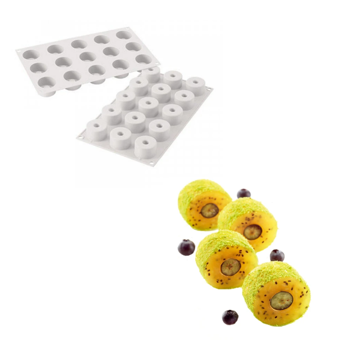 Moule silicone 15 sushis avec entremets individuels