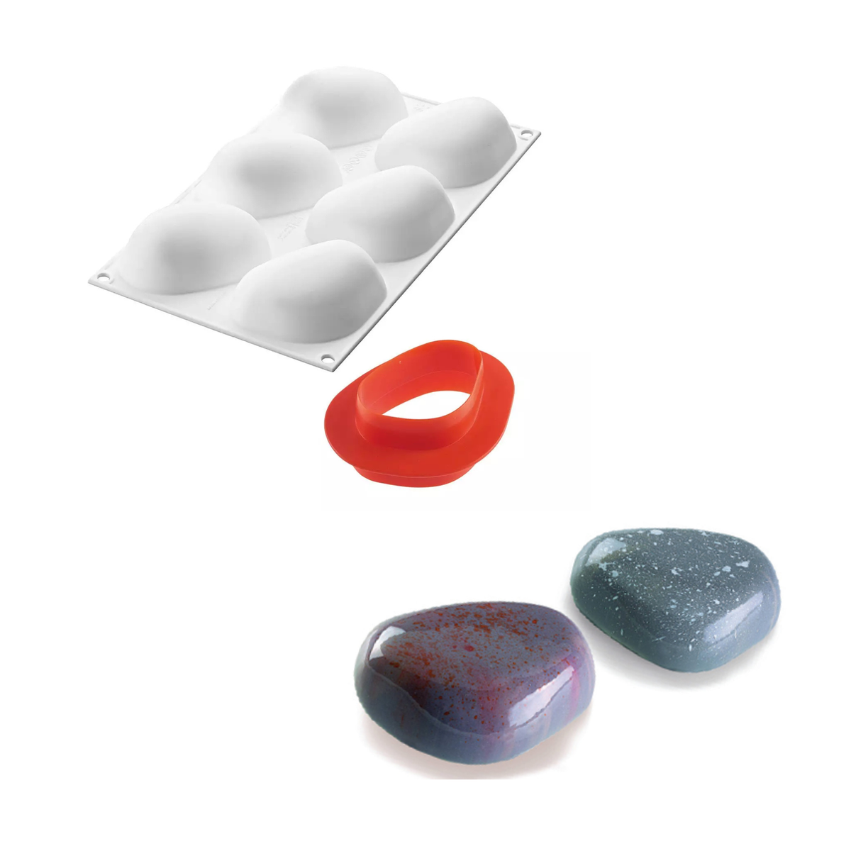 Kit moule silicone Zen 100 avec découpoir et entremets individuels