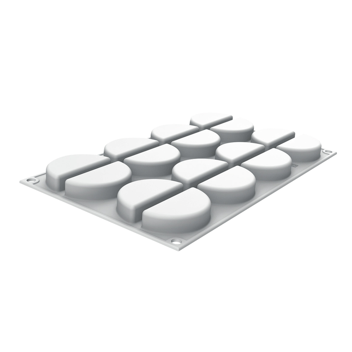 Moule silicone 15 empreintes demi-cercle