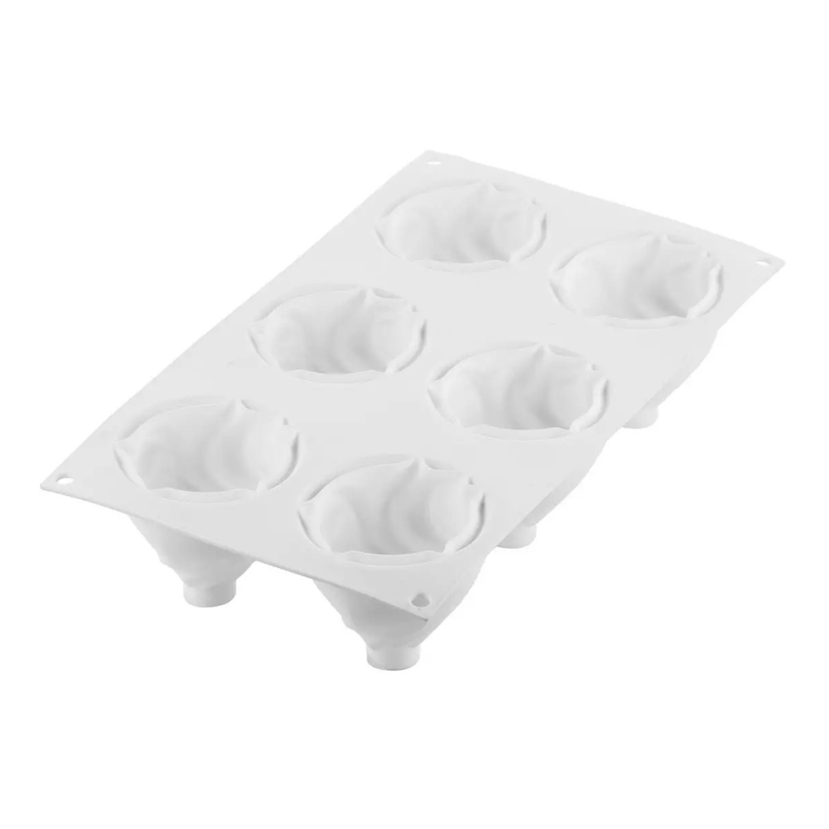 Moule en silicone 6 empreintes forme flamme vue intérieure