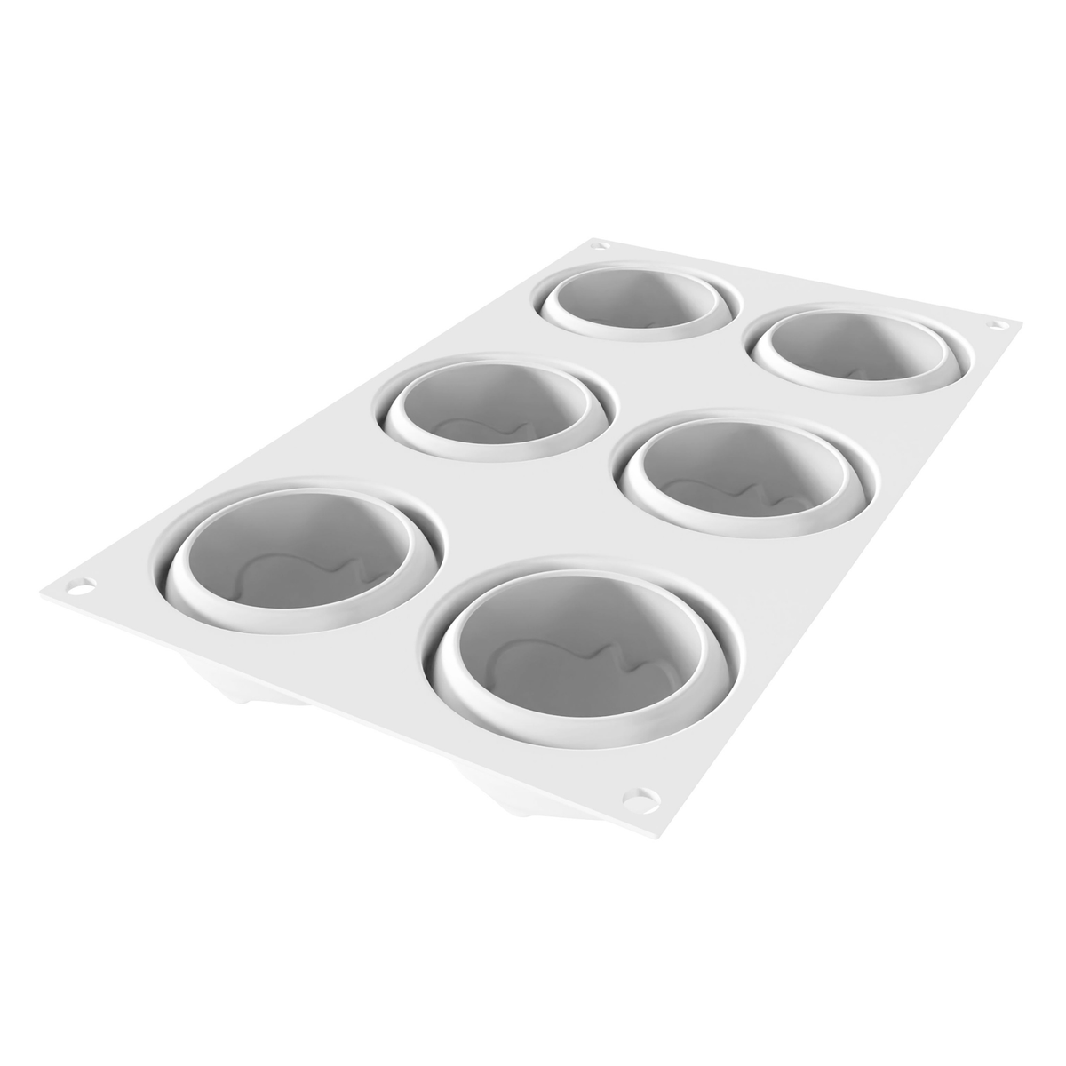 Moule en silicone 6 entremets ronds avec décor ondulé