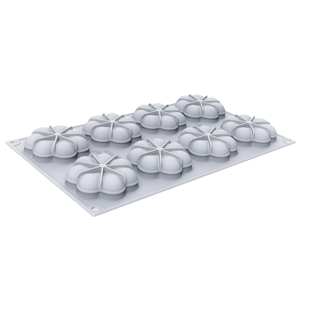 Moule en silicone 8 empreintes fleurs vue extérieure