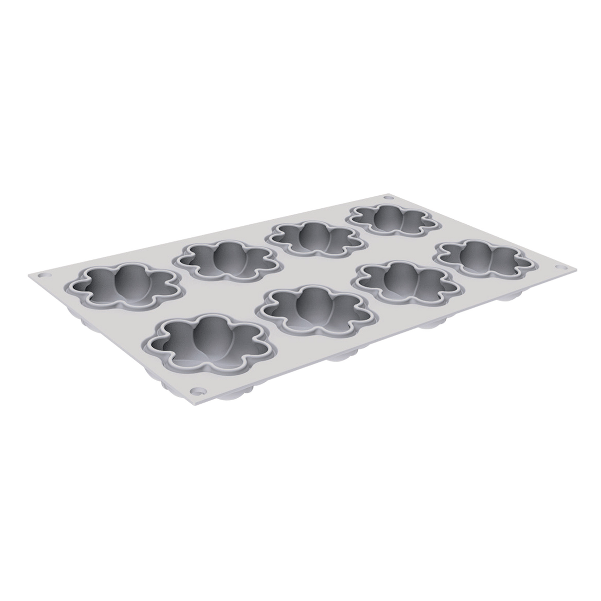 Moule en silicone 8 empreintes fleurs vue intérieure