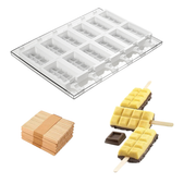 oule à esquimaux rectangulaires effet tablette de chocolat avec bâtonnets et réalisations