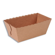 Moule de cuisson rectangulaire en papier kraft à bords ondulés