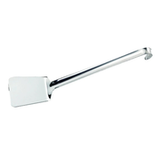 Spatule pleine en inox avec manche à crochet
