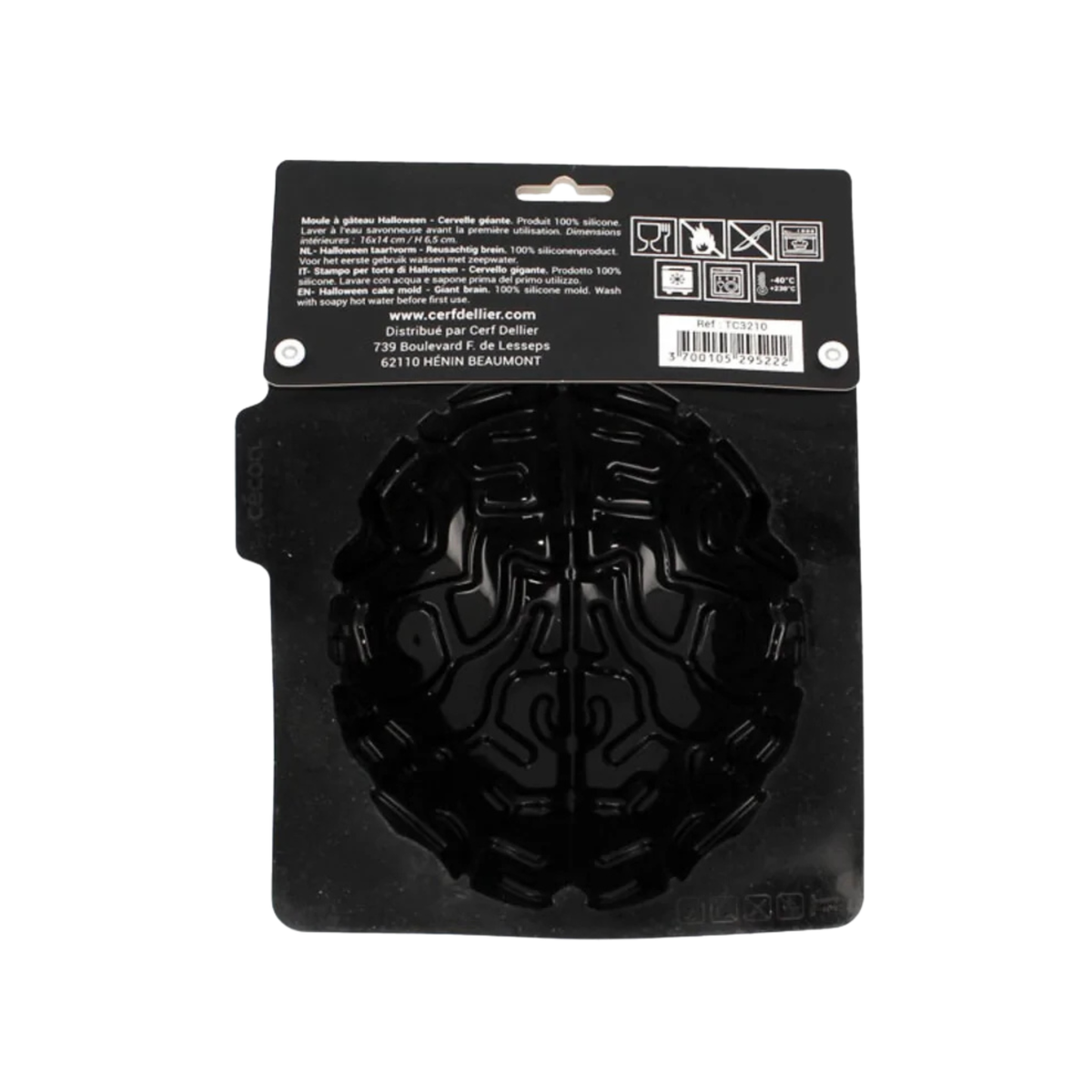 Moule silicone cervelle géante Patisdécor – Vue d'en-dessous