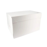 Boîte pâtissière blanche en carton avec couvercle pour transport de gâteaux et pâtisseries