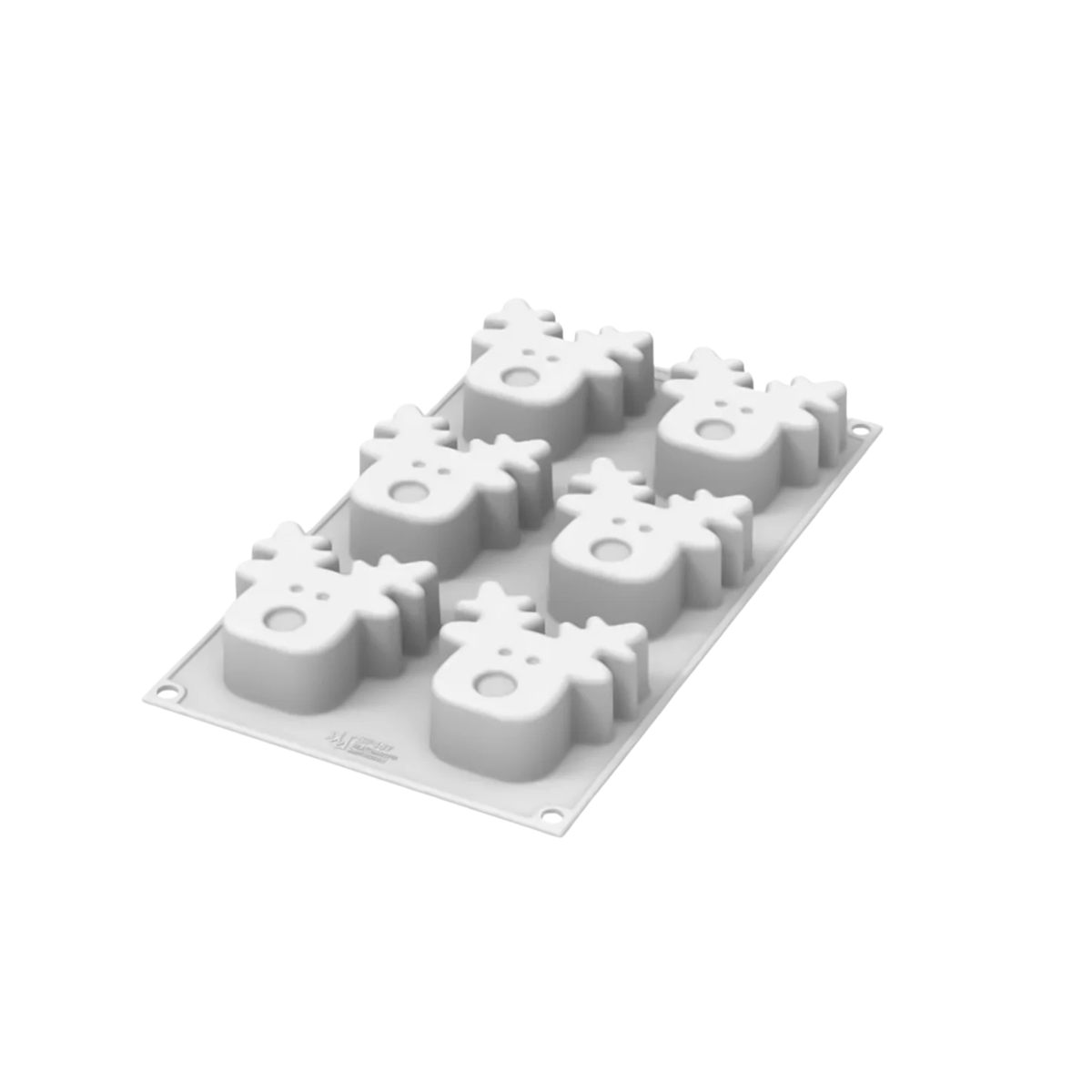Moule silicone 6 rennes de Noël Silikomart vue des empreintes