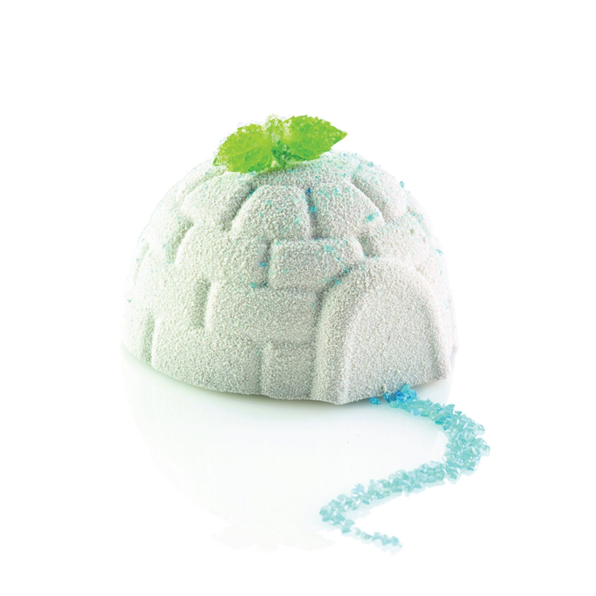 Entremets en forme d’igloo réalisé avec le moule silicone Silikomart