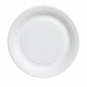 Assiette ronde blanche en carton jetable
