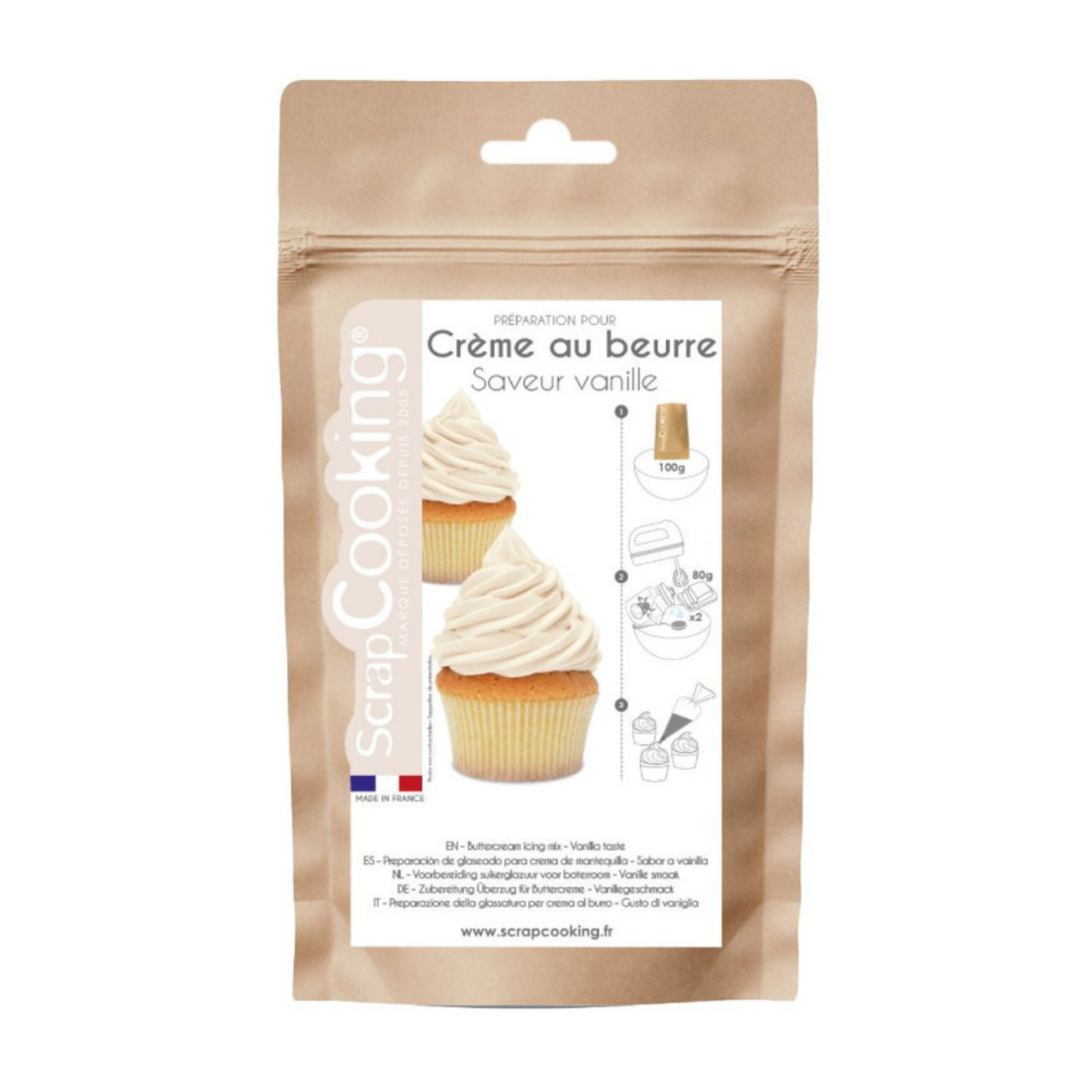 Préparation crème au beurre vanille ScrapCooking