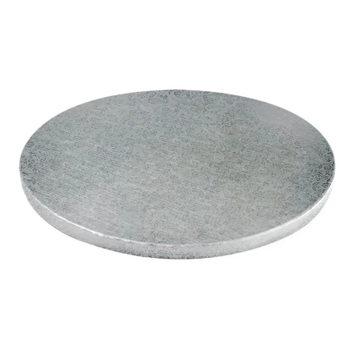Plateau de présentation rond argenté pour gâteau et pâtisserie